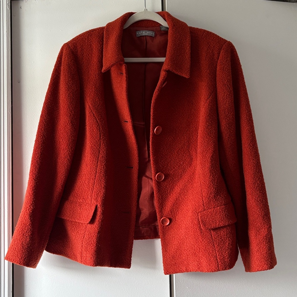 Kate Hill Vibrant Red Teddy Jacket